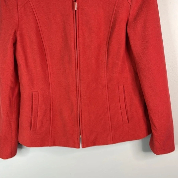 CONRAD C Wool Cashmere Zip Jacket Orange Salmon Coral Lined Pockets Tailored 10 - Picture 4 of 10